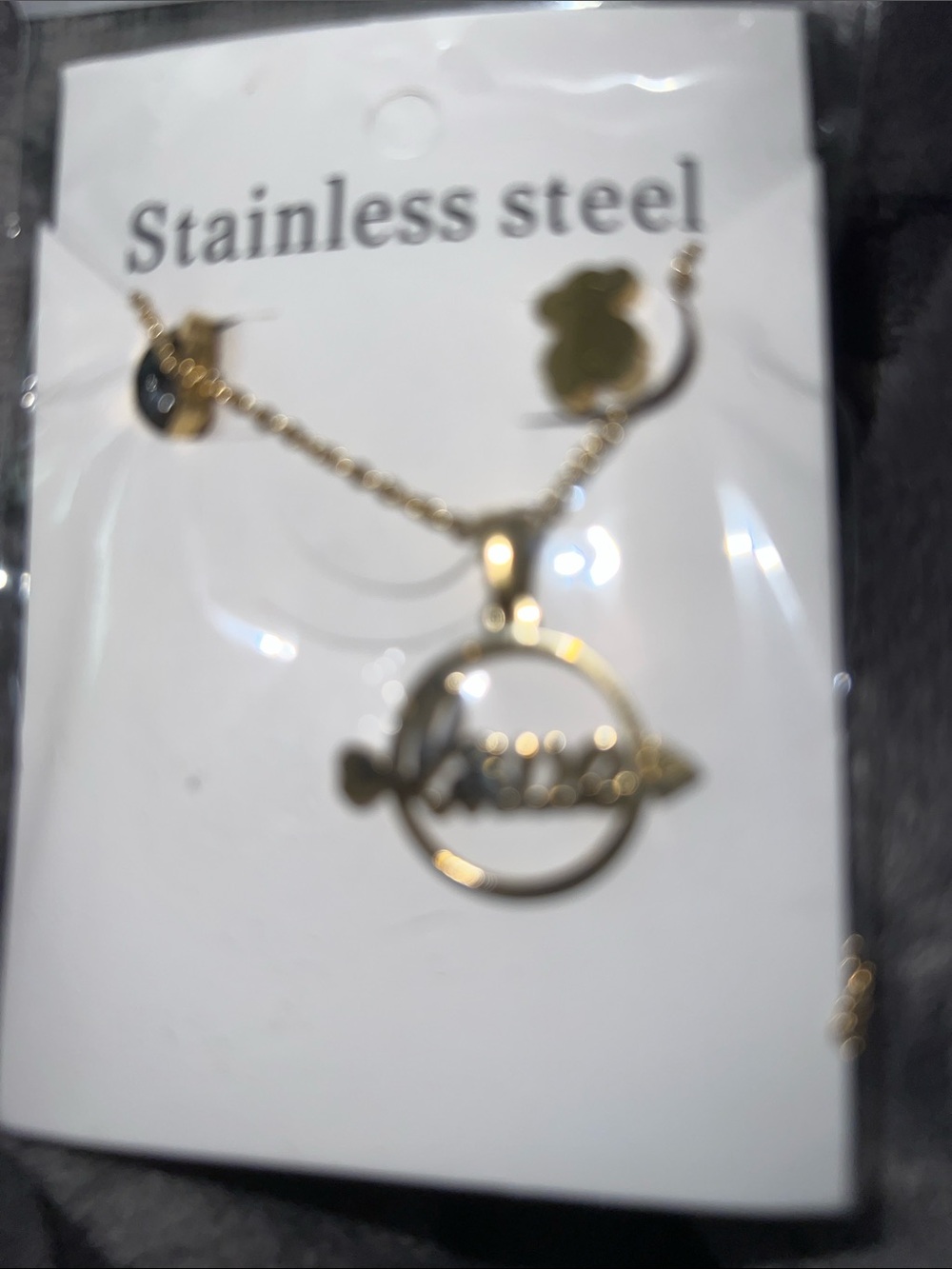 Gold Stainless Steel Love Name Pendant Necklace - Women Jewelry